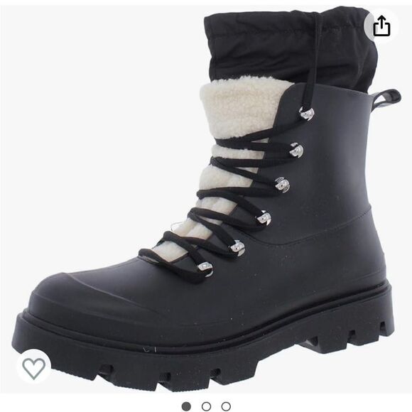 Marc Fisher Freely Waterproof Lace Up Boots, Black Size 9, NWT, NWOB